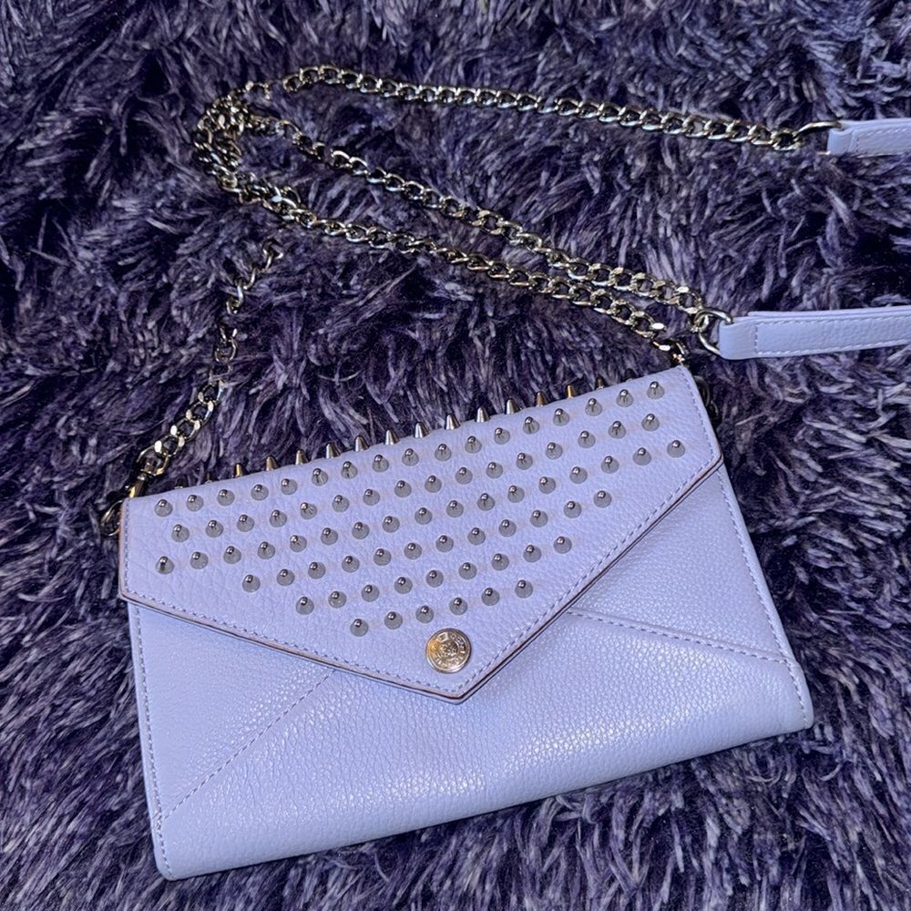 REBECCA MINKOFF SPIKE & STUD lilac CHAIN WALLET